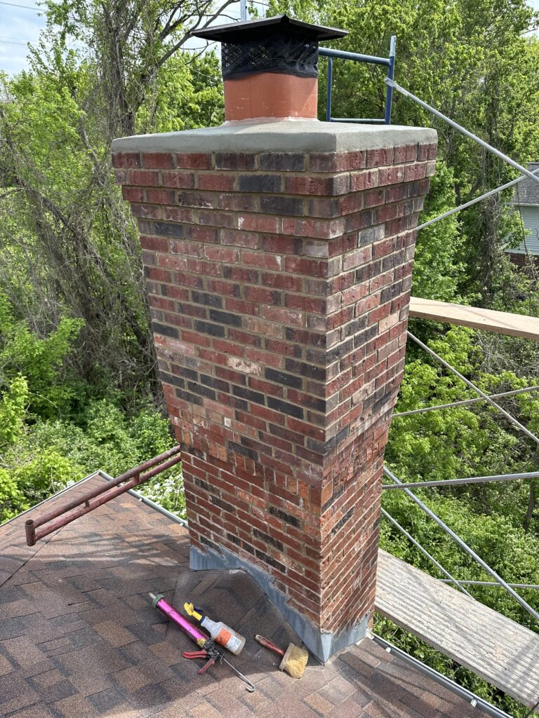 rebuilt brick chimney