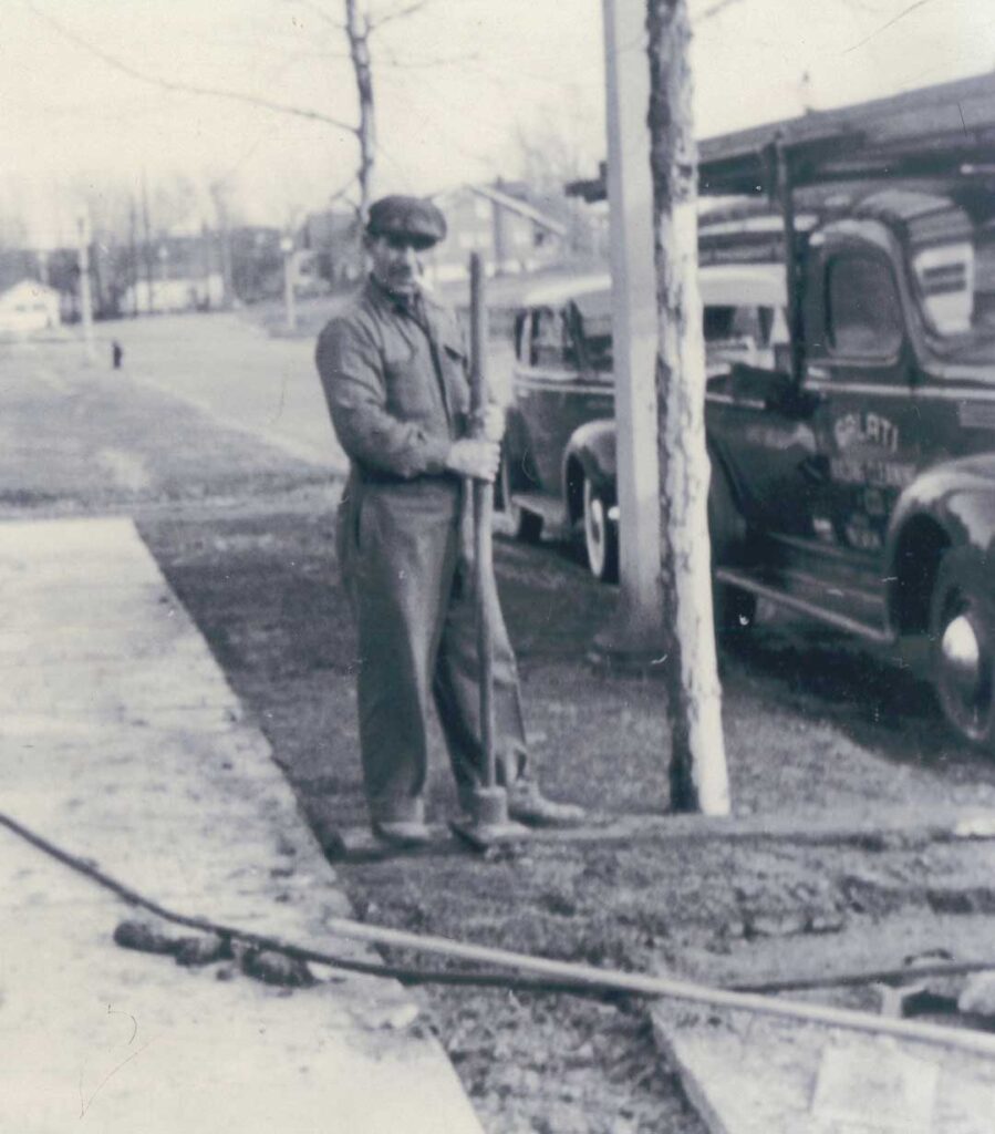 black and white photo of Sam Galati Sr.